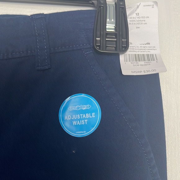 NWT Boys navy flat front pants Adjustable waist size 12 - Picture 2 of 6